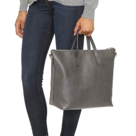 Madewell Large Genuine Leather Charcoal Gray Messenger Bag. - Picture 2 of 2